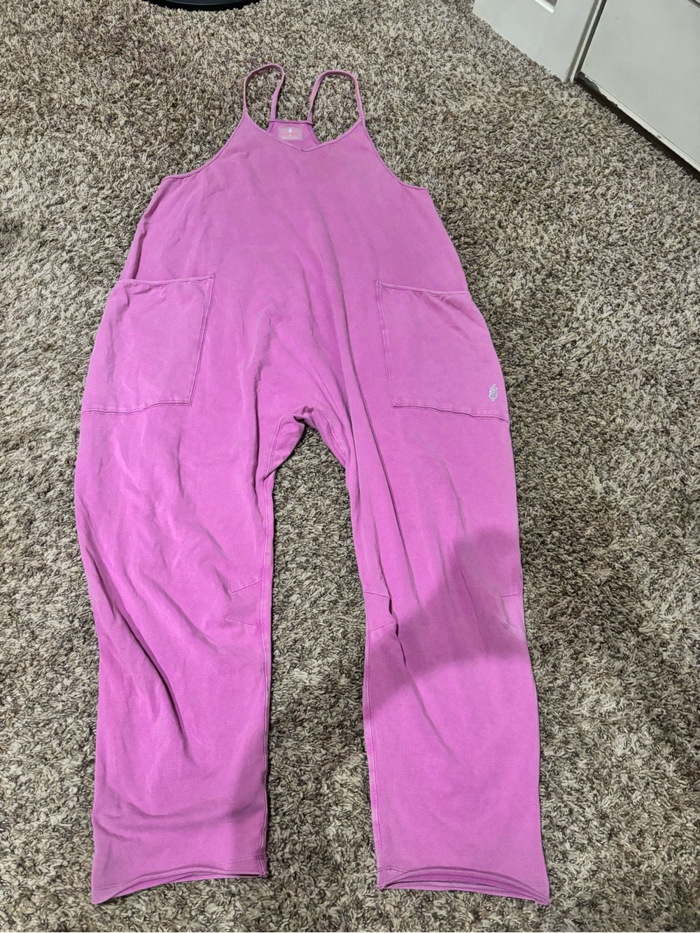 FP Movement Womens Pink Relaxed-Strap Jumpsuit
